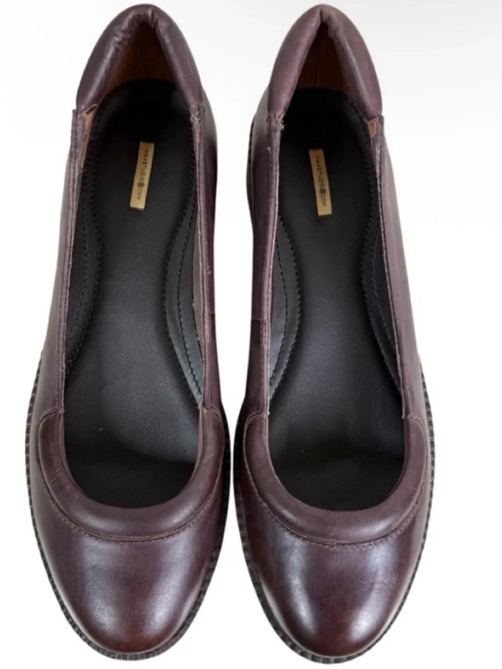 RARE Max studio brown leather platform flats size 8 HTF